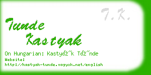 tunde kastyak business card